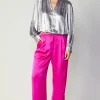 Metallic Bubble Hem Blouse