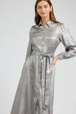 Metallic Buttondown Dress