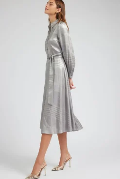 Metallic Buttondown Dress