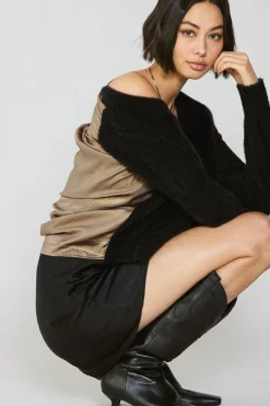 Metallic Contrast Cardigan