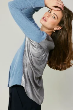 Metallic Contrast Cardigan