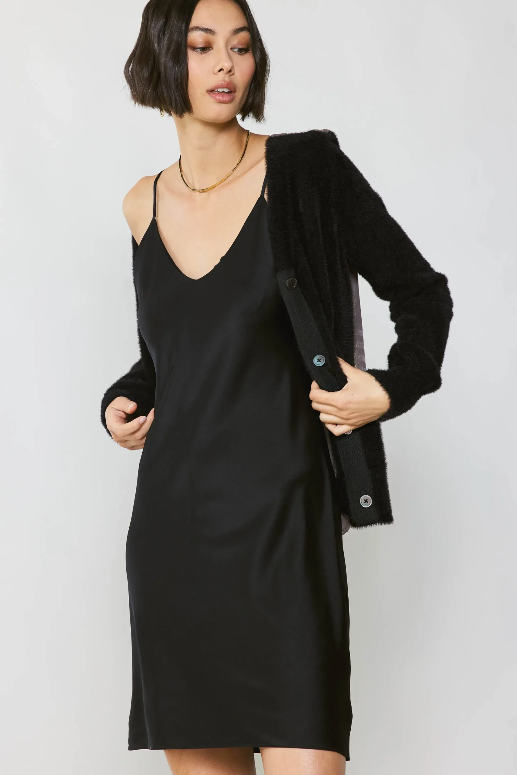 Metallic Contrast Cardigan