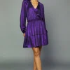 Metallic Purple Mini Dress