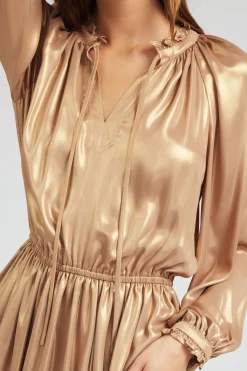 Metallic Tiered Mini Dress