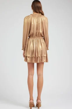 Metallic Tiered Mini Dress
