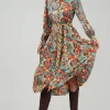Mixed Print Shirt Dress
