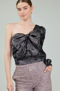 One Shoulder Textured Top