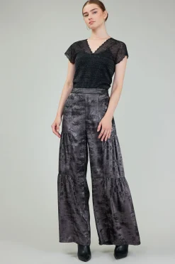 Opalescent Textured Tiered Pants