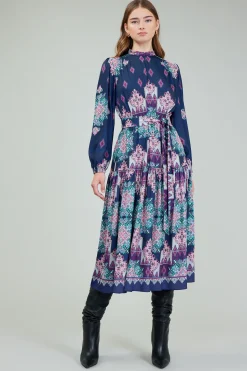 Ornate Border Printed Midi Dress