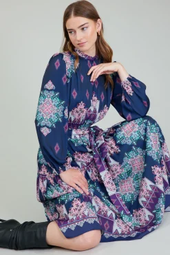 Ornate Border Printed Midi Dress