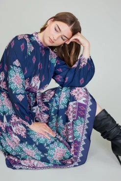 Ornate Border Printed Midi Dress