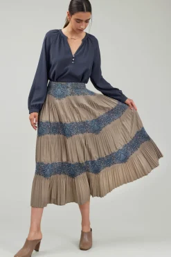 Ornate Motif Midi Skirt