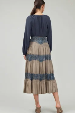 Ornate Motif Midi Skirt