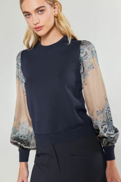 Ornate Motif Sweater Top