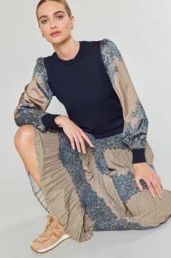 Ornate Motif Sweater Top