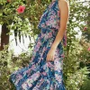 Painterly Floral Asymmetric Dress