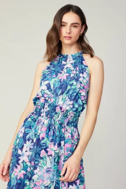 Painterly Floral Asymmetric Dress