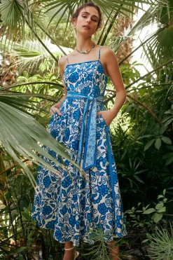 Painterly Floral Midi Dress