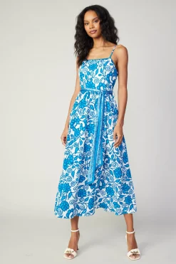 Painterly Floral Midi Dress