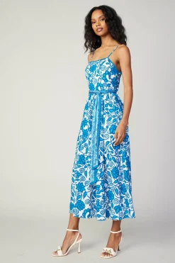 Painterly Floral Midi Dress