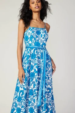 Painterly Floral Midi Dress