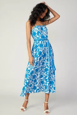 Painterly Floral Midi Dress