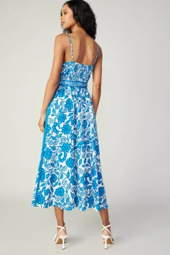 Painterly Floral Midi Dress