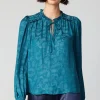 Paisley Split Neck Blouse