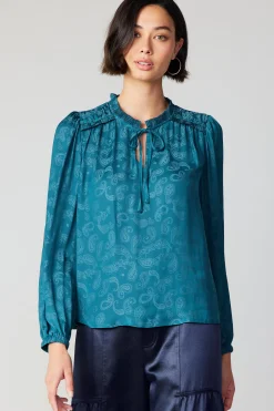 Paisley Split Neck Blouse