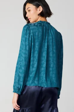 Paisley Split Neck Blouse