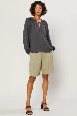 Paisley Split Neck Top