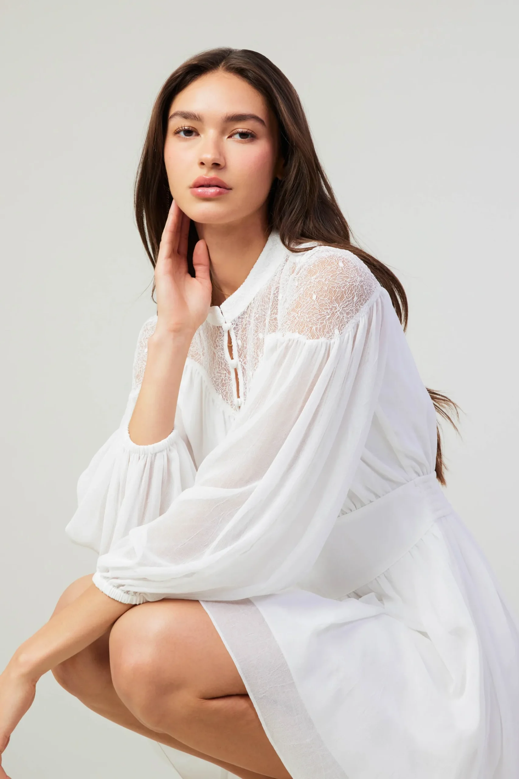 Palermo Lace Collared Mini Dress