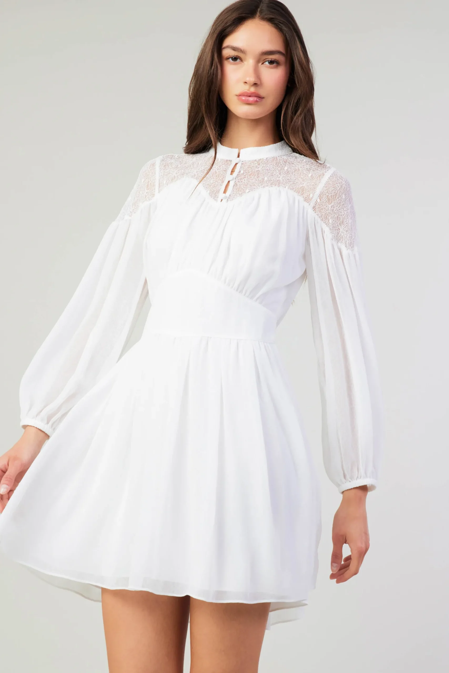 Palermo Lace Collared Mini Dress