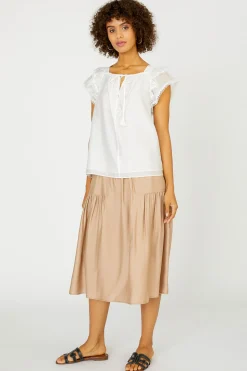 Peekaboo Flutter Sleeve Top