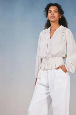 Peplum Collared Blouse