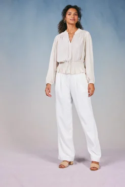 Peplum Collared Blouse