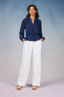 Peplum Collared Blouse