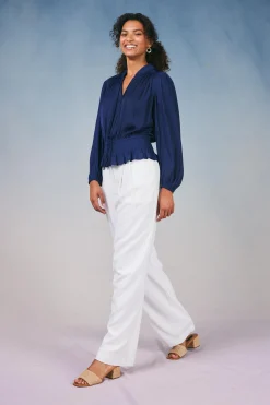 Peplum Collared Blouse