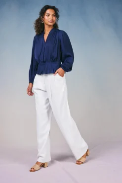 Peplum Collared Blouse