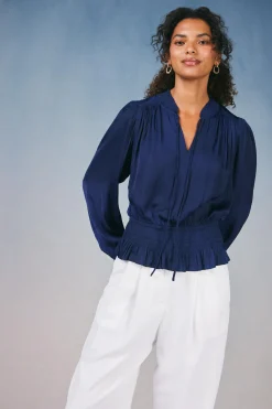 Peplum Collared Blouse