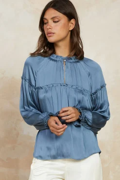 Picot Ruffled Blouse