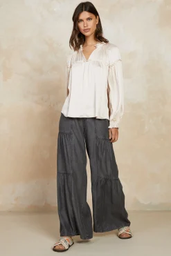 Picot Ruffled Blouse