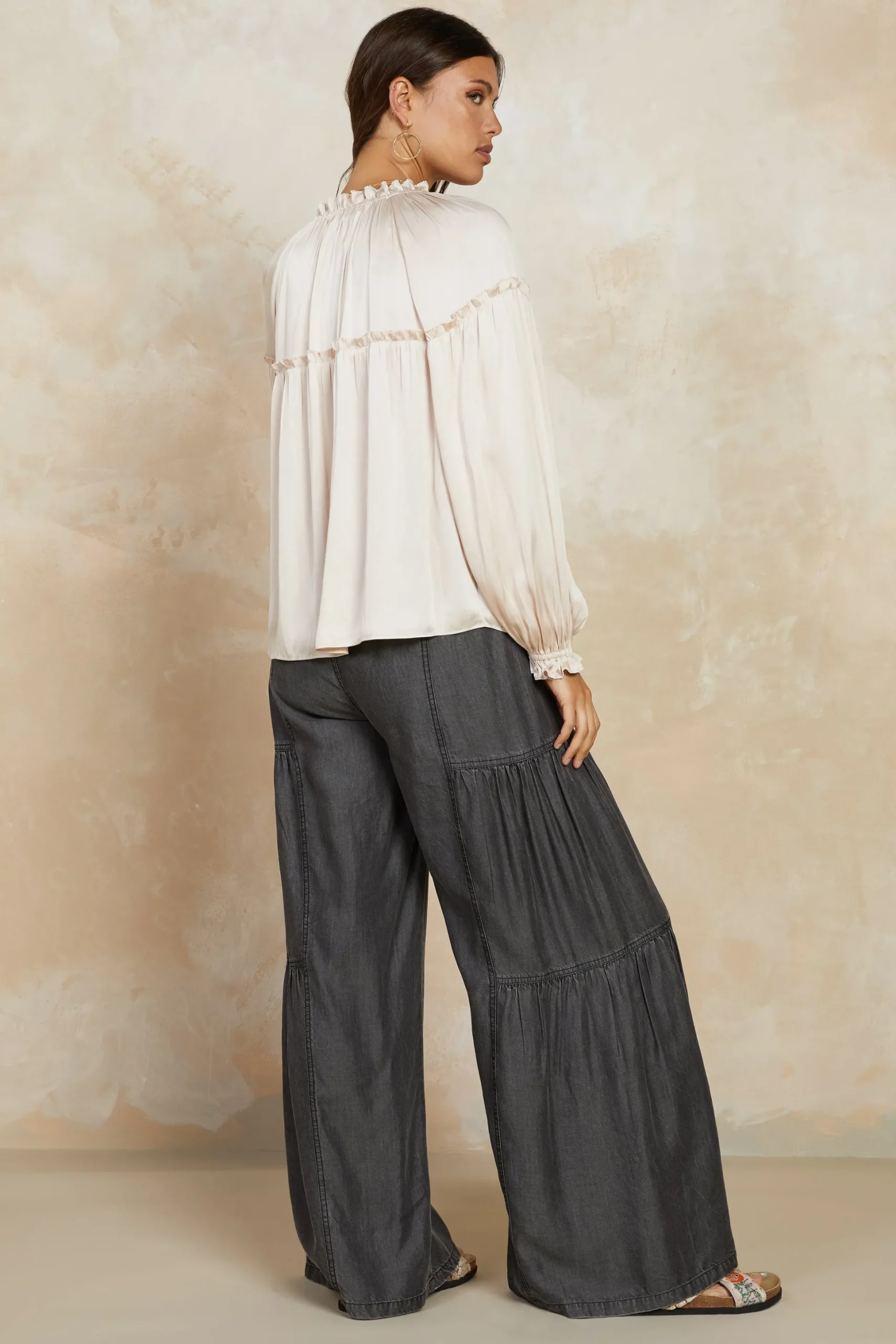 Picot Ruffled Blouse