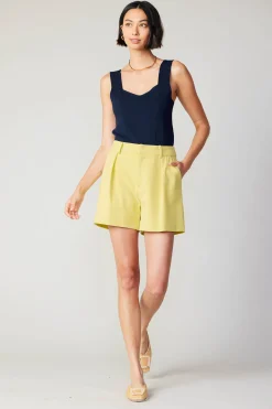 Pintucked Shorts