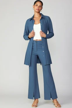 Pintucked Split Hem Pant