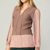 Pleated Blouse Sweater Vest