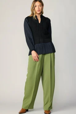 Pleated Blouse Sweater Vest