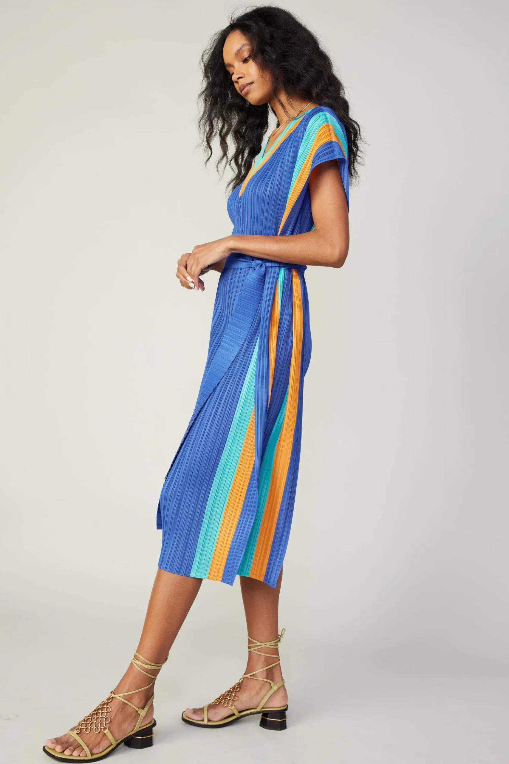 Pleated Border Kaftan Dress
