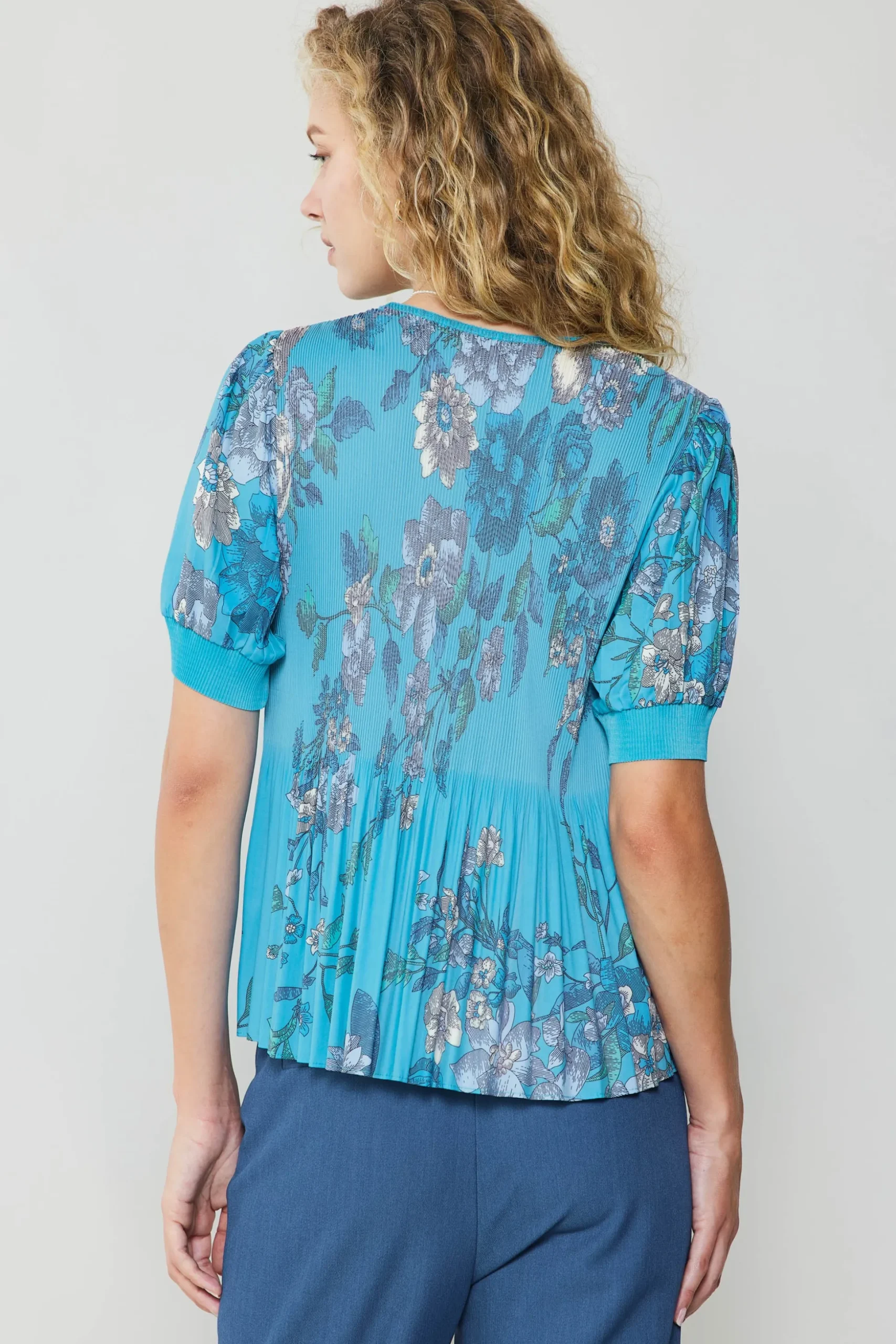 Pleated Botanical Top
