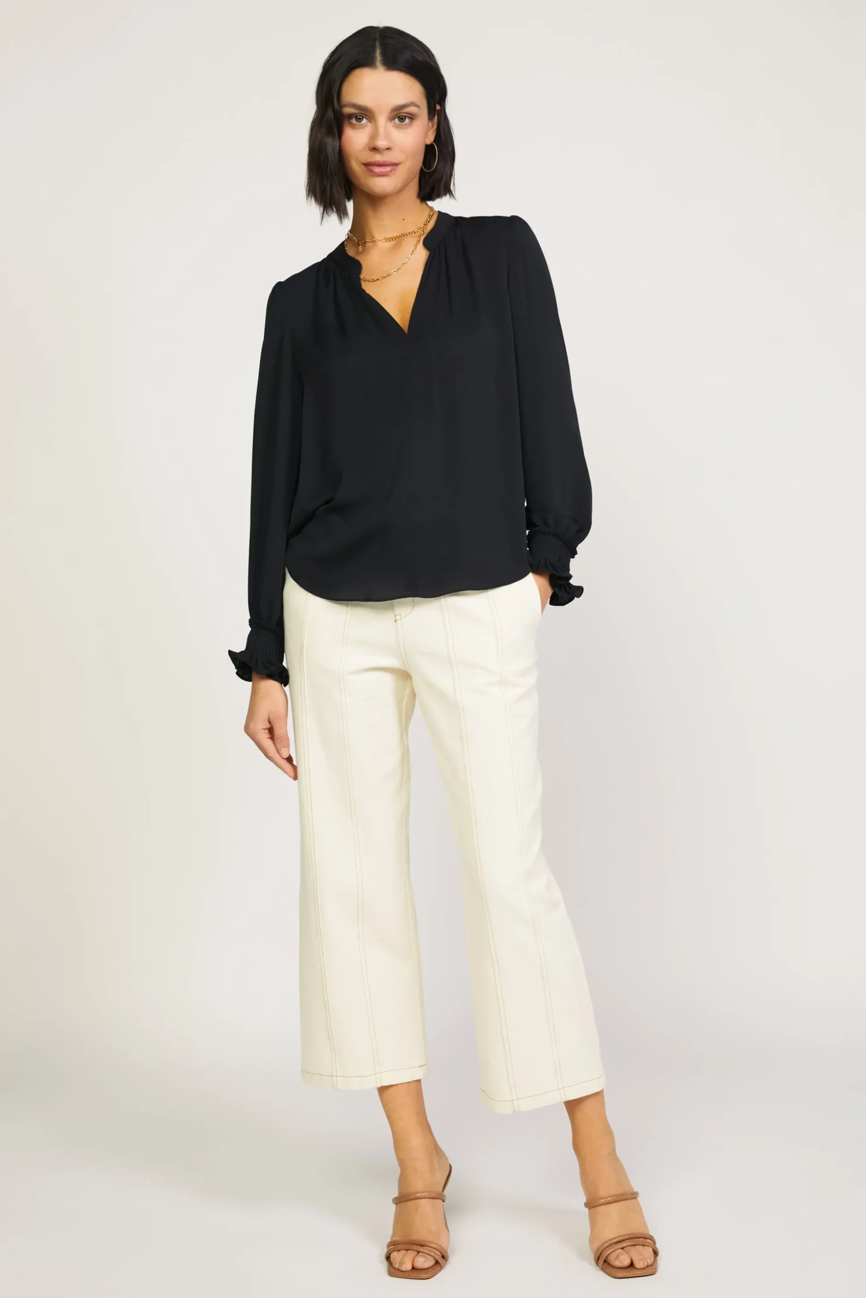 Pleated Cuff Blouse